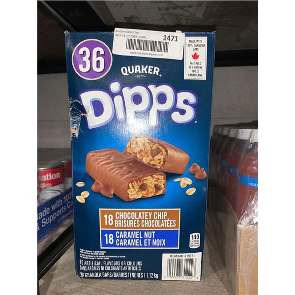 Quaker Dipps 2 Flavor Granola Bars 36 bars = 1.12kg