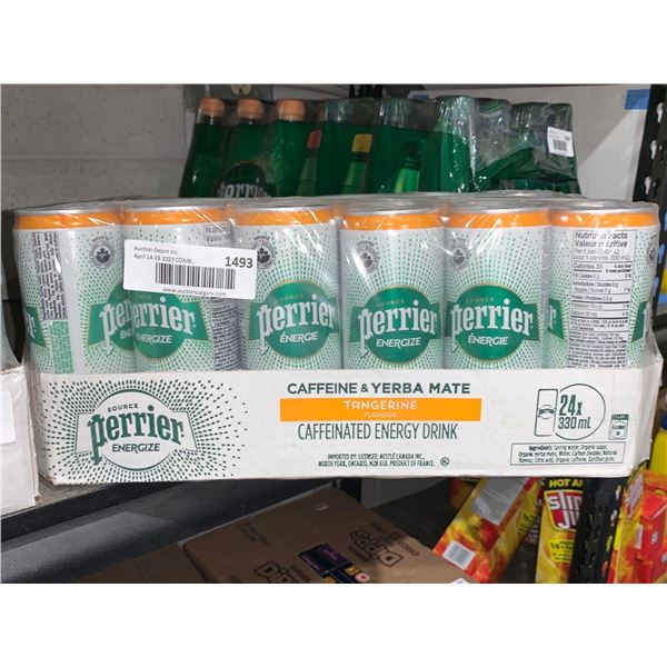 Perrier Caffeine & Yerba Mate Tangerine Flavor Caffeinated Energy Drink 24 x 330ml