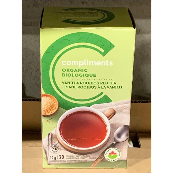 Compliments Organic Vanilla Rooibos Red Tea 20 Tea Bags x 6 box
