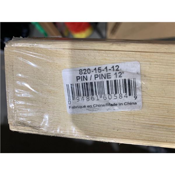 Solid Wood 12 Foot Pine Railing Lot of 1