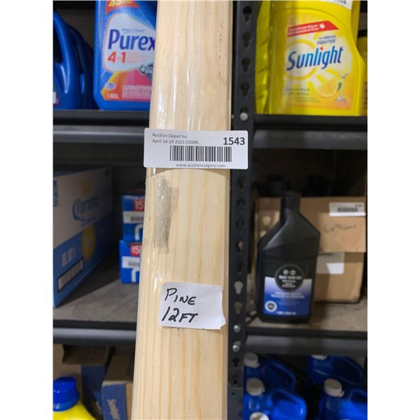 Solid Wood 12 Foot Pine Railing Lot of 1