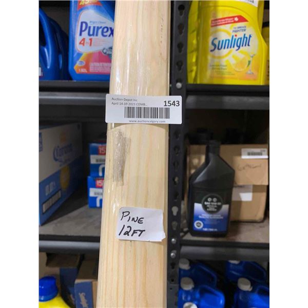 Solid Wood 12 Foot Pine Railing Lot of 1