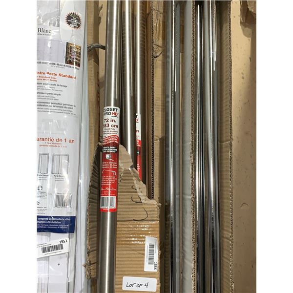 Closet Pro HD 72" Closet Pole Brushed Nickle 1 5/16" Dia Lot of 4
