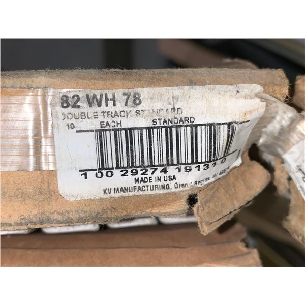 Double Track Standard Wall Shelving System (Tracks ONLY) Lot of 10 White