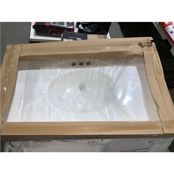 Luxo Marble Vanity Sink Top 37x22" - White - Single Sink Basin