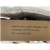 Image 3 : Luxo Marble Vanity Sink Top 37x22" - White -Single Sink Basin
