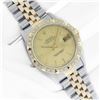 Image 3 : Rolex Mens Two Tone Champagne Linen Index Diamond Datejust Wristwatch