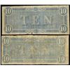 Image 2 : Lot of (2) 1864 $10 Confederate States of America Notes