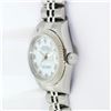 Image 9 : Rolex Ladies Stainless Steel White Roman Datejust Wristwatch With Rolex Box