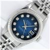 Image 1 : Rolex Ladies Stainless Steel Blue Vignette Diamond Datejust Wristwatch