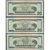 Image 2 : Lot of (3) 2009 $20 Federal Reserve Star Notes