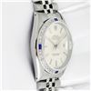 Image 6 : Rolex Mens Stainless Steel Silver Index Sapphire and Diamond Wristwatch