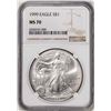 Image 1 : 1999 $1 American Silver Eagle Coin NGC MS70