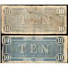 Image 2 : Lot of (2) 1864 $10 Confederate States of America Notes