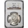 Image 1 : 1891 $1 Morgan Silver Dollar Coin NGC MS63