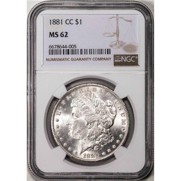 1881-CC $1 Morgan Silver Dollar Coin NGC MS62