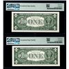 Image 2 : (2) Consecutive 1957 $1 Silver Certificate Star Notes Fr.1619* PMG Superb Gem Unc. 67EPQ