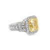 Image 2 : Platinum 7.47 ctw Fancy Light Yellow Diamond Ring