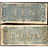 Image 2 : Lot of 1864 $10 & $20 Confederate States of America Notes