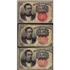 Image 1 : Lot of (3) 1874 Fifth Issue Ten Cents Fractional Currency Notes