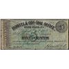 Image 1 : 1862 Five Cents Howell & Cos. Coal Office Hyde Park, PA Obsolete Note