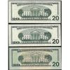 Image 2 : Lot of (3) $20 Federal Reserve Notes