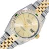 Image 1 : Rolex Mens Two Tone Champagne Index Emerald and Diamond Datejust Wristwatch