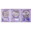 Image 2 : Lot of 1999-2001 $1 American Silver Eagle Coins PCGS MS68 First Strike