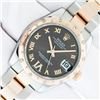 Image 2 : Rolex Ladies Midsize Two Tone Rose Gold Chocolate Roman Diamond Datejust Wristwatch