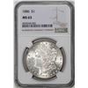 Image 1 : 1886 $1 Morgan Silver Dollar Coin NGC MS63