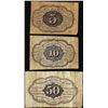 Image 2 : Lot of (3) July 17, 1862 First Issue 5C/10C/50C Fractional Currency Notes