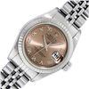 Image 1 : Rolex Ladies Stainless Steel Salmon Roman Datejust Wristwatch