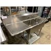 Image 1 : RELIANT STAINLESS STEEL 62"W X 24"D X 45"H COMMERCIAL 2 BAY WASH SINK WITH RINSE FAUCET