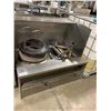 Image 1 : STAINLESS STEEL 2 STATION 48"W X 36"D COMMERCIAL WOK RANGE WITH LEGS & BACKSPLASH POT RACK