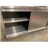 Image 2 : STAINLESS STEEL 2 SLIDING DOOR COMMERCIAL 59"W X 39 1/2"D X 33 1/2"H PREPARATION COUNTER /