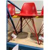 Image 2 : DOREL HOME PRODUCTS C010503 RED MODERN PLASTIC / METAL FRAMED SIDE CHAIR