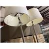 Image 2 : 2 BRUSHED NICKEL WHITE SHADE ELECTRIC RECEPTION FLOOR LAMPS