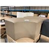 Image 2 : 2 BEIGE 45"W X 20"D X 20"H LEATHER LOOK CRESCENT RECEPTION SEATING