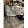 Image 2 : GREY CAST ALUMINUM 66"W X 40"D X 28"H GLASS TOP OUTDOOR PATIO TABLE