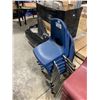 Image 2 : STACK OF 6 BLUE METAL FRAMED PLASTIC STACKING CHILDRENS CHAIRS