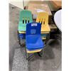 Image 1 : 14 ASSORTED COLOR METAL FRAMED PLASTIC STACKING CHILDRENS CHAIRS