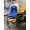 Image 2 : 14 ASSORTED COLOR METAL FRAMED PLASTIC STACKING CHILDRENS CHAIRS