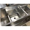 Image 2 : STAINLESS STEEL 48"W X 24"D X 32"H COMMERCIAL BACK BAR WITH ICE WELL, BAR SINK, TILTED BACK SHELF,