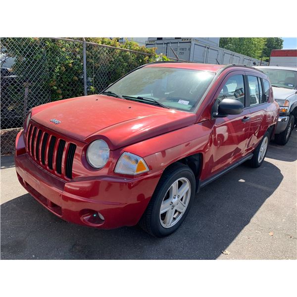 2007 JEEP COMPASS 4DR SUV, RED, VIN 1J8FF47W17D346077,