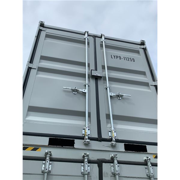 9' GREY PORTABLE OFFICE CONTAINER W88" X L108" X H99" WITH WINDOW, LOCKING MAN DOOR, WOOD FLOOR,