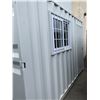 Image 3 : 9' GREY PORTABLE OFFICE CONTAINER W88" X L108" X H99" WITH WINDOW, LOCKING MAN DOOR, WOOD FLOOR,