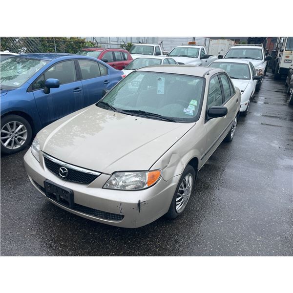 2001 MAZDA PROTEGE, 4DR SEDAN, BROWN, VIN JM1BJ225610439697,