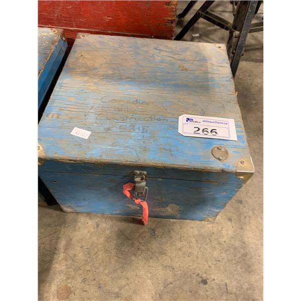 COMMERCIAL 9" PIPE BEVELING UNIT IN BLUE WOODEN BOX