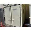 Image 2 : 12FT CREAM OFFICE STORAGE SHIPPING CONTAINER WITH DUAL SWING REAR DOORS WITH CAMS, SIDE MAN DOOR &