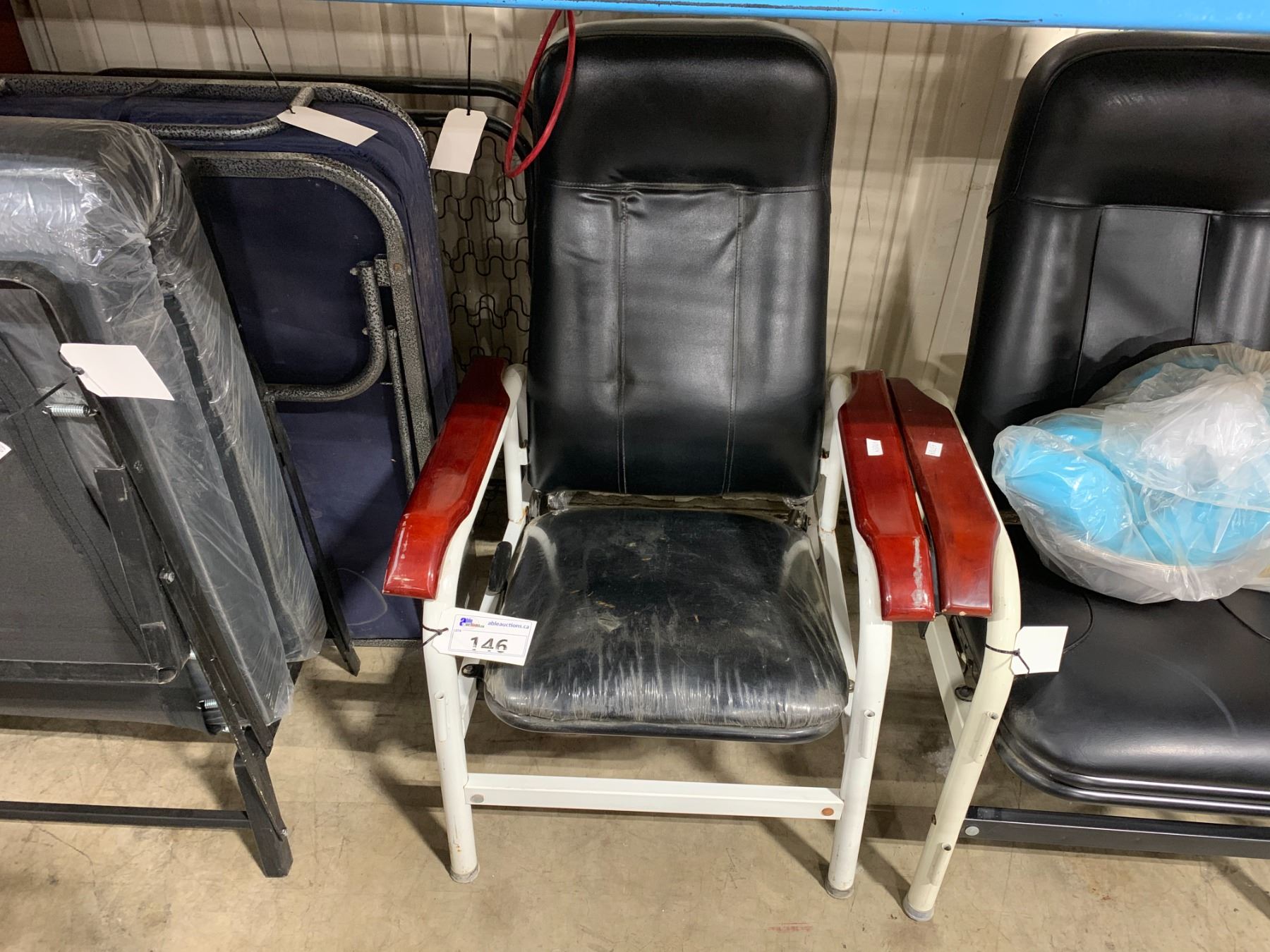 2 COMMERCIAL FIRST AID ROOM CHAIRS, BAG OF FIRST AID ROOM PRODUCTS, 2 ...